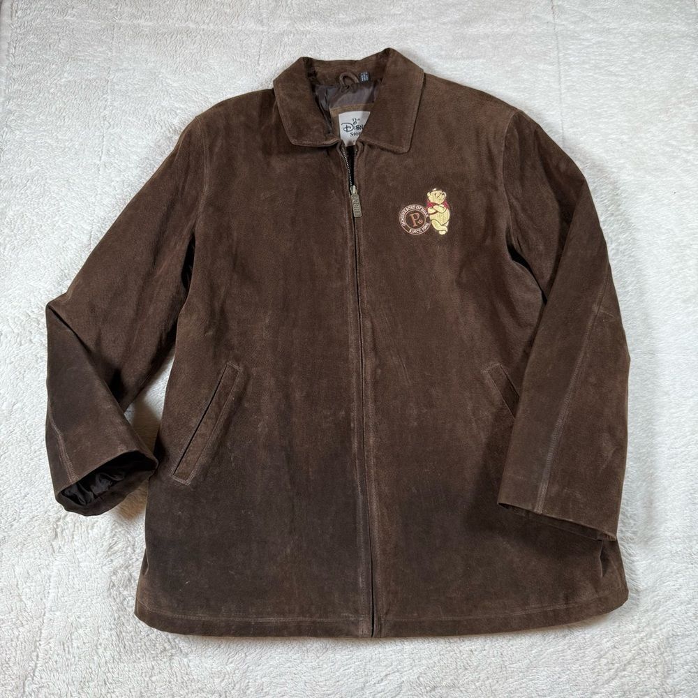Winnie the Pooh Brown Suede Leather Coat Vintage